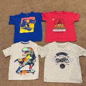 Garanimals Kids Tees - Blue, Red, Gray with Dinosaur and Motorcycle Designs